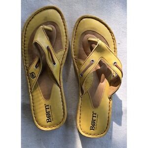 Born Yellow Women's Sandals Thongs Leather‎ Size 7